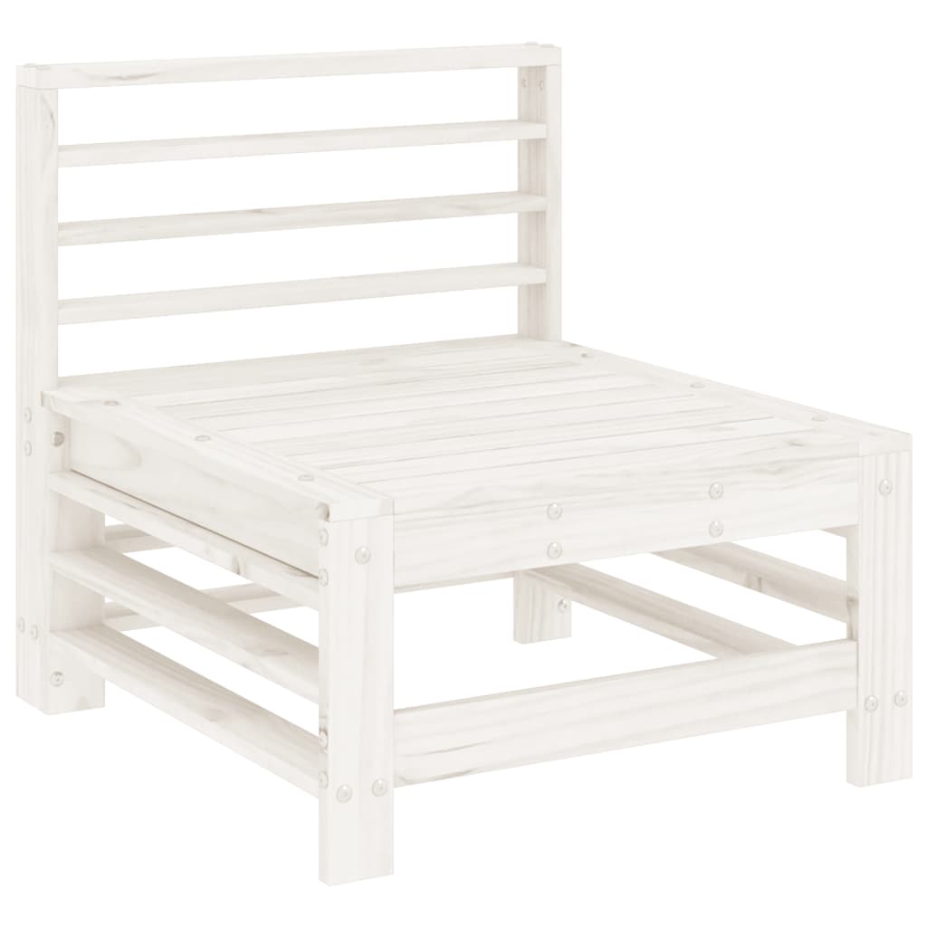 Set Salotto da Giardino 6 pz Bianco in Legno Massello di Pino - homemem39
