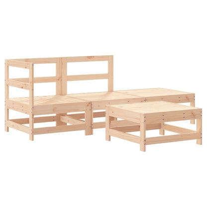 Set Salotto da Giardino 4 pz in Legno Massello di Pino