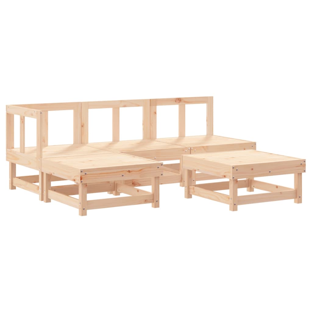 Set Salotto da Giardino 5 pz in Legno Massello di Pino | homemem39