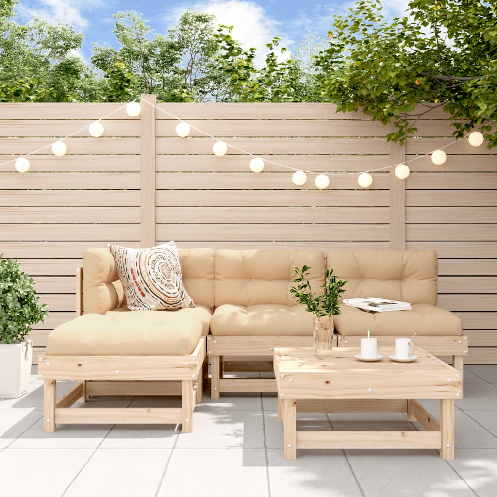 Set Salotto da Giardino 5 pz in Legno Massello di Pino | homemem39