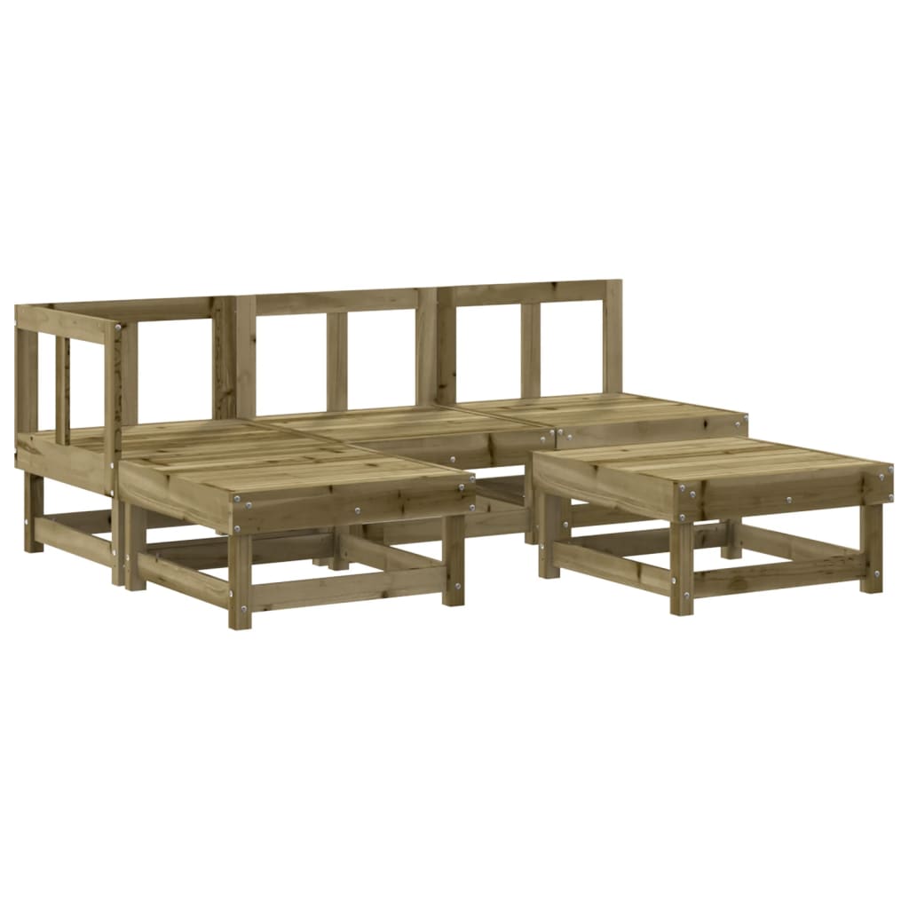 Set Salotto da Giardino 5 pz in Legno Impregnato di Pino