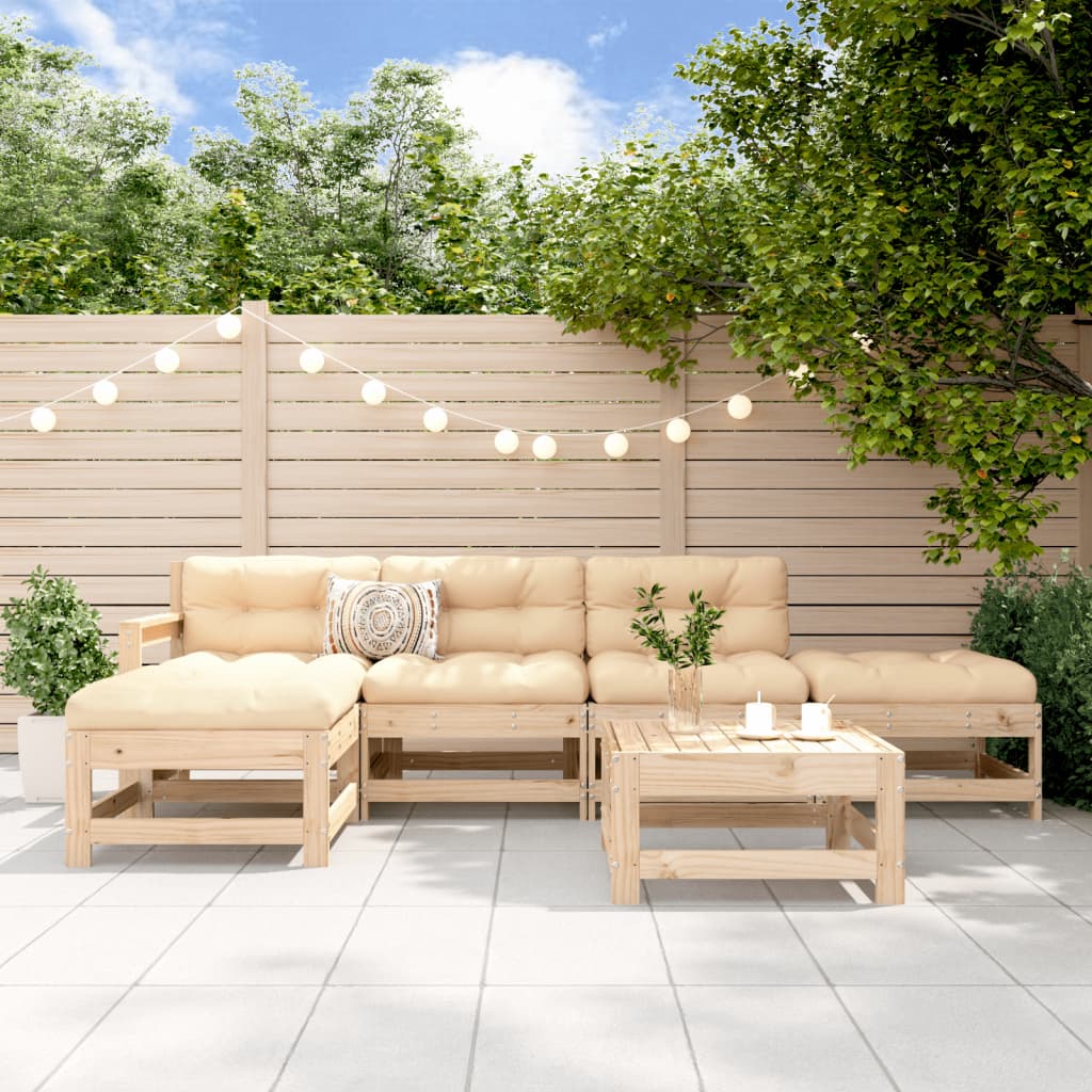 Set Salotto da Giardino 6 pz in Legno Massello di Pino | homemem39