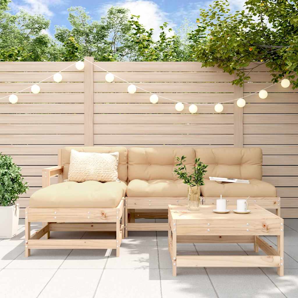Set Salotto da Giardino 5 pz in Legno Massello di Pino | homemem39