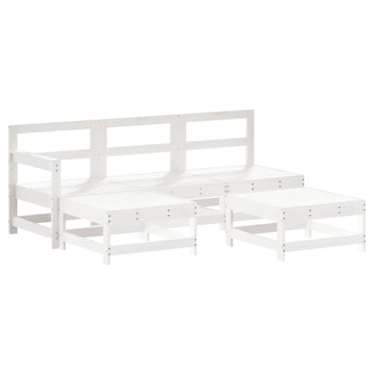 Set Salotto da Giardino 5 pz Bianco in Legno Massello di Pino - homemem39