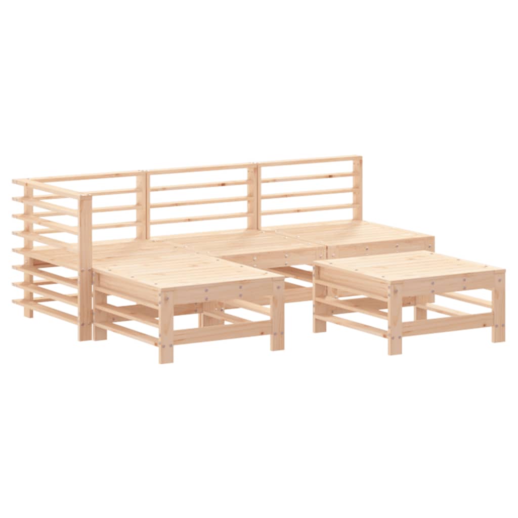 Set Salotto da Giardino 5 pz in Legno Massello di Pino - homemem39
