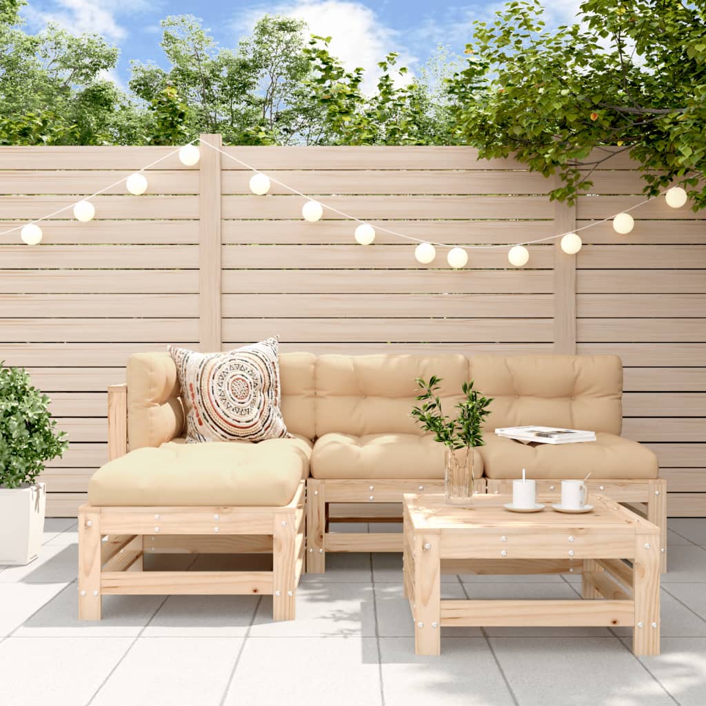Set Salotto da Giardino 5 pz in Legno Massello di Pino | homemem39