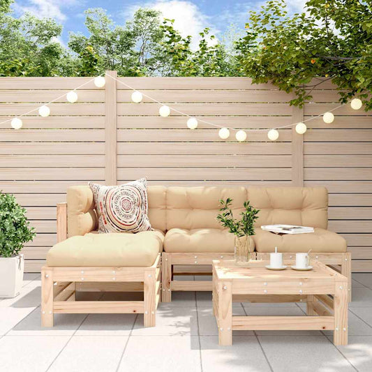 Set Salotto da Giardino 5 pz in Legno Massello di Pino | homemem39