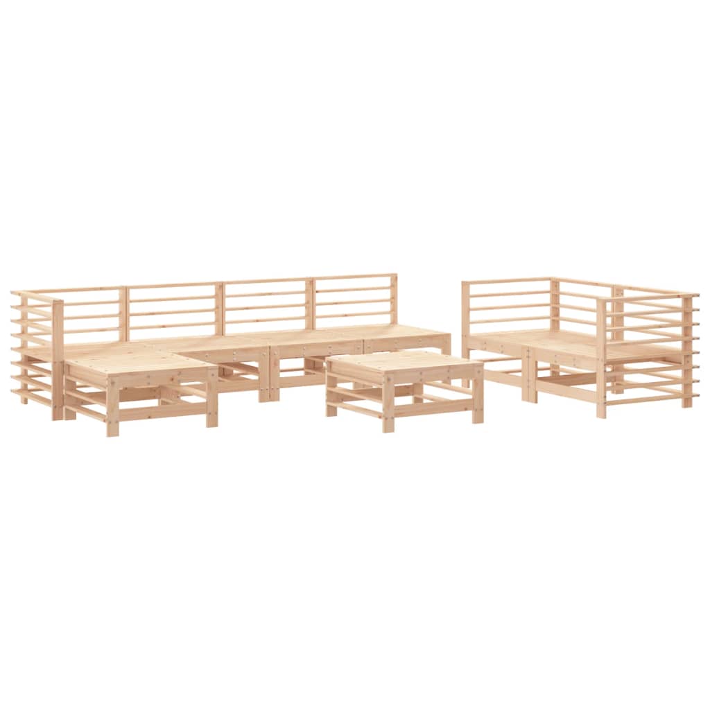 Set Salotto da Giardino 8 pz in Legno Massello di Pino - homemem39