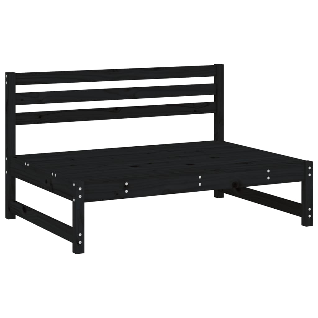 Set Salotto da Giardino 4 pz Nero in Legno Massello di Pino - homemem39