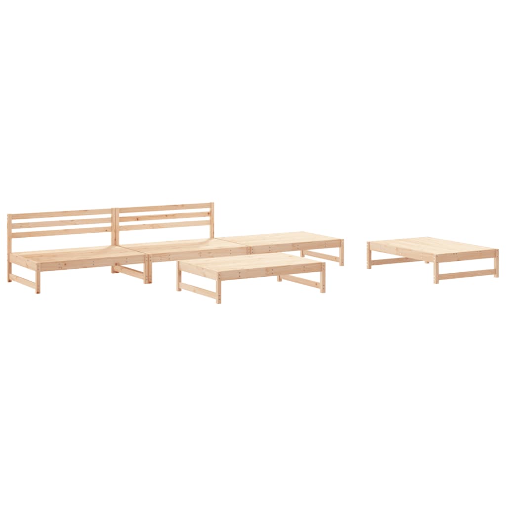 Set Salotto da Giardino 5 pz in Legno Massello di Pino - homemem39