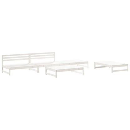 Set Salotto da Giardino 5 pz Bianco in Legno Massello di Pino - homemem39
