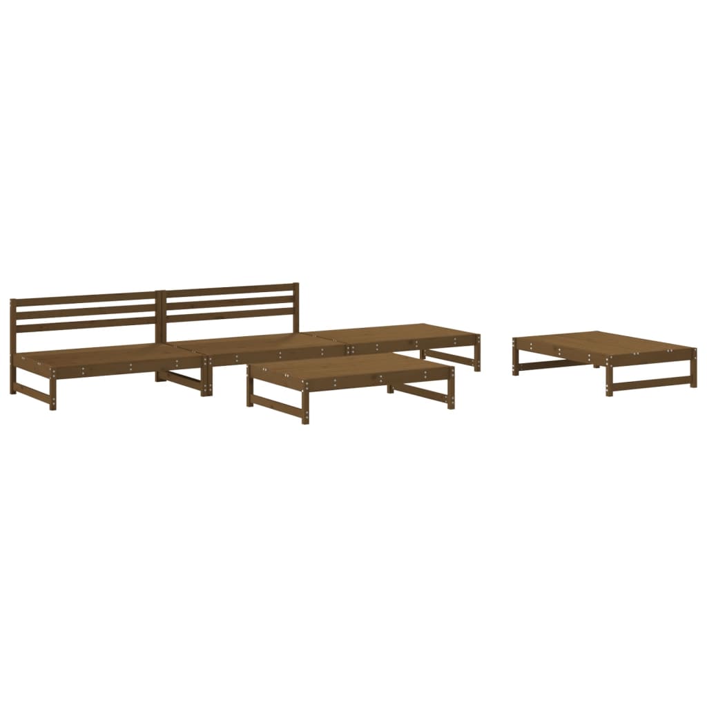 Set Salotto da Giardino 5 pz ambra in Legno Massello di Pino - homemem39