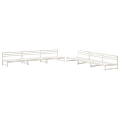 Set Salotto da Giardino 6 pz Bianco in Legno Massello di Pino - homemem39