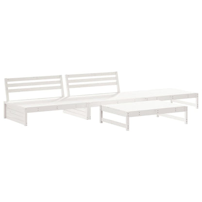 Set Salotto da Giardino 4 pz Bianco in Legno Massello di Pino - homemem39