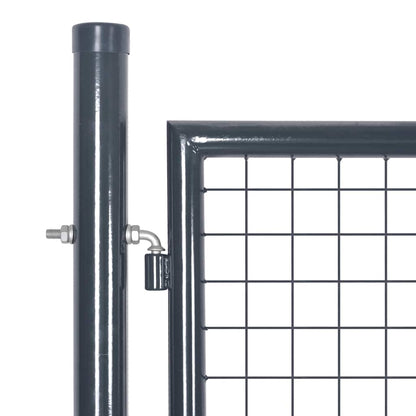 Cancello da Giardino in Rete Antracite 300x125 cm in Acciaio Zincato | homemem39