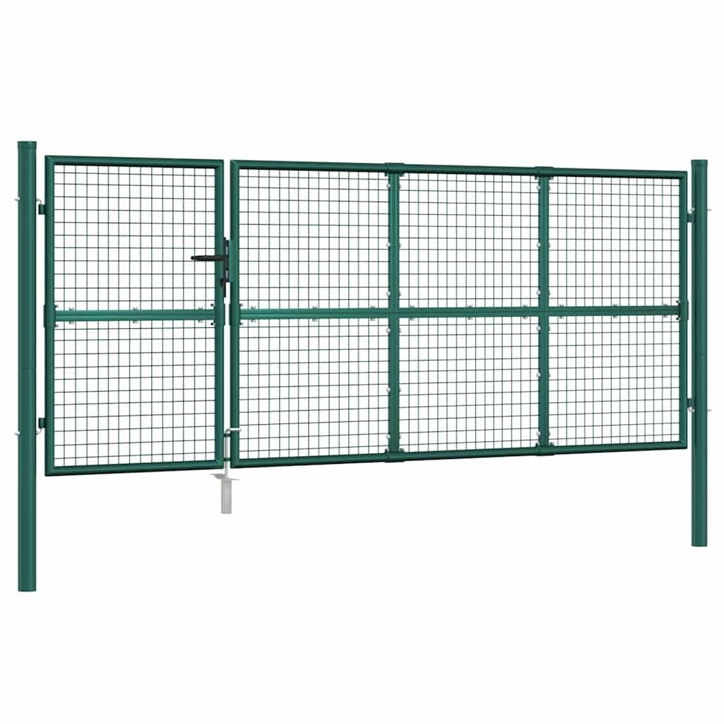 Cancello da Giardino in Rete Verde 350x125 cm in Acciaio Zincato | homemem39