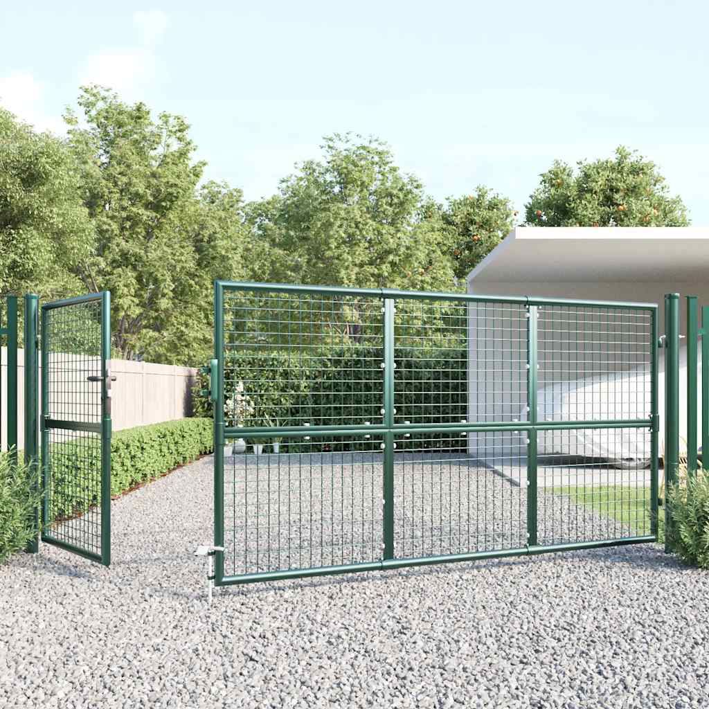 Cancello da Giardino in Rete Verde 350x125 cm in Acciaio Zincato | homemem39