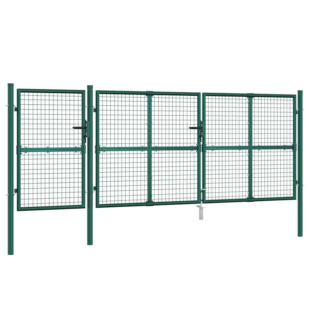 Cancello da Giardino in Rete Verde 400x125 cm in Acciaio Zincato | homemem39