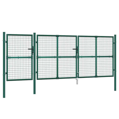 Cancello da Giardino in Rete Verde 400x125 cm in Acciaio Zincato | homemem39