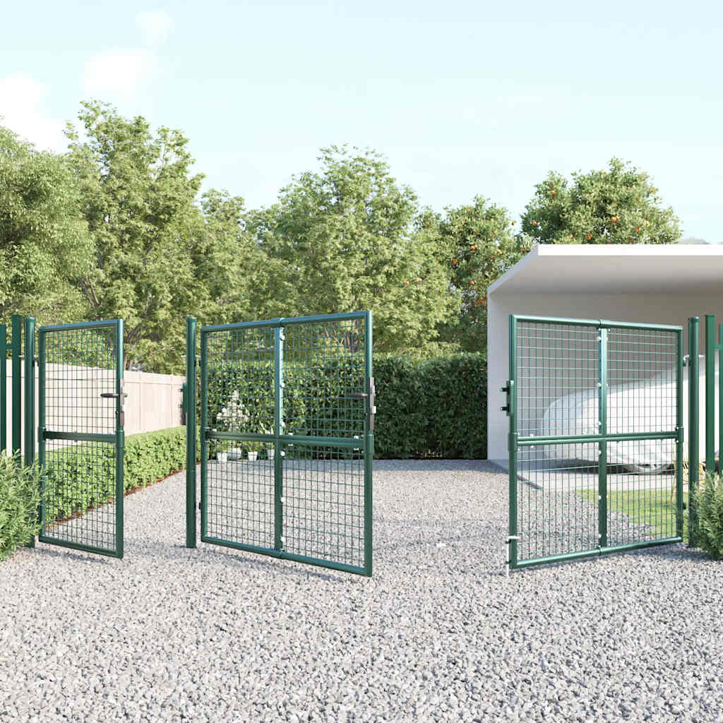 Cancello da Giardino in Rete Verde 400x125 cm in Acciaio Zincato | homemem39