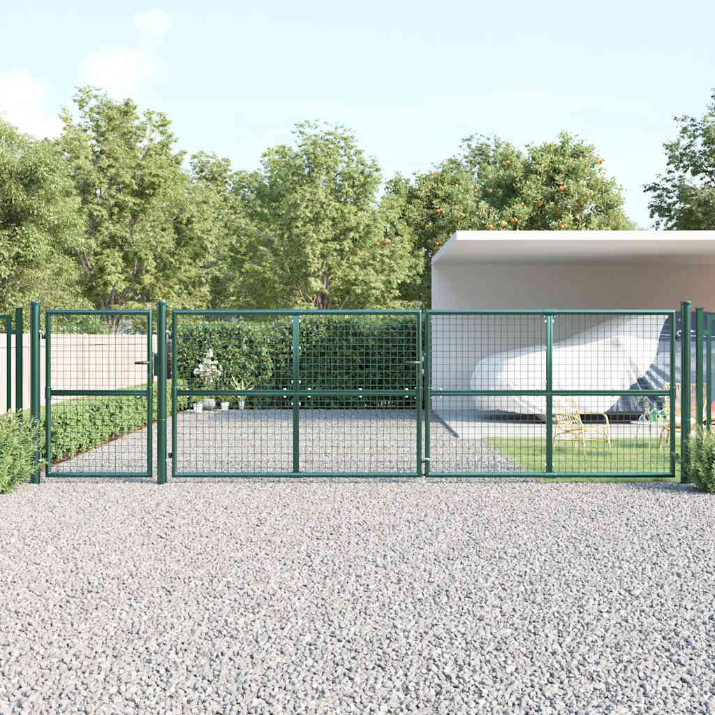 Cancello da Giardino in Rete Verde 500x125 cm in Acciaio Zincato | homemem39