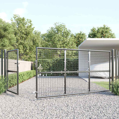 Cancello da Giardino in Rete Antracite 350x125 cm in Acciaio Zincato | homemem39