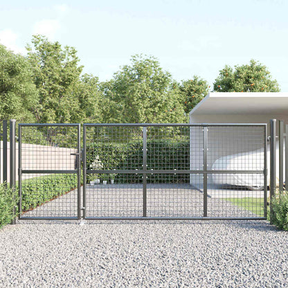 Cancello da Giardino in Rete Antracite 350x125 cm in Acciaio Zincato | homemem39