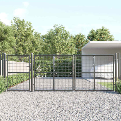Cancello da Giardino in Rete Antracite 400x125 cm in Acciaio Zincato | homemem39