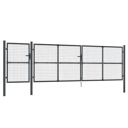 Cancello da Giardino in Rete Antracite 500x125 cm in Acciaio Zincato | homemem39