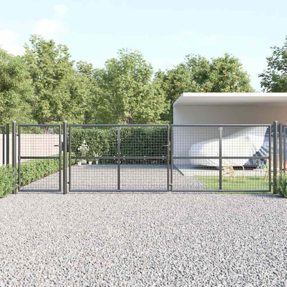 Cancello da Giardino in Rete Antracite 500x125 cm in Acciaio Zincato | homemem39