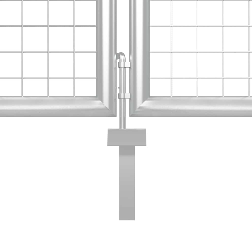 Cancello da Giardino in Rete Argento 400x125 cm in Acciaio Zincato | homemem39