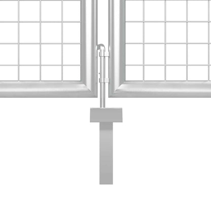 Cancello da Giardino in Rete Argento 400x125 cm in Acciaio Zincato | homemem39