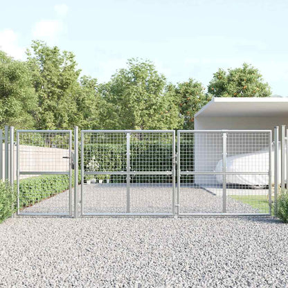 Cancello da Giardino in Rete Argento 400x125 cm in Acciaio Zincato | homemem39