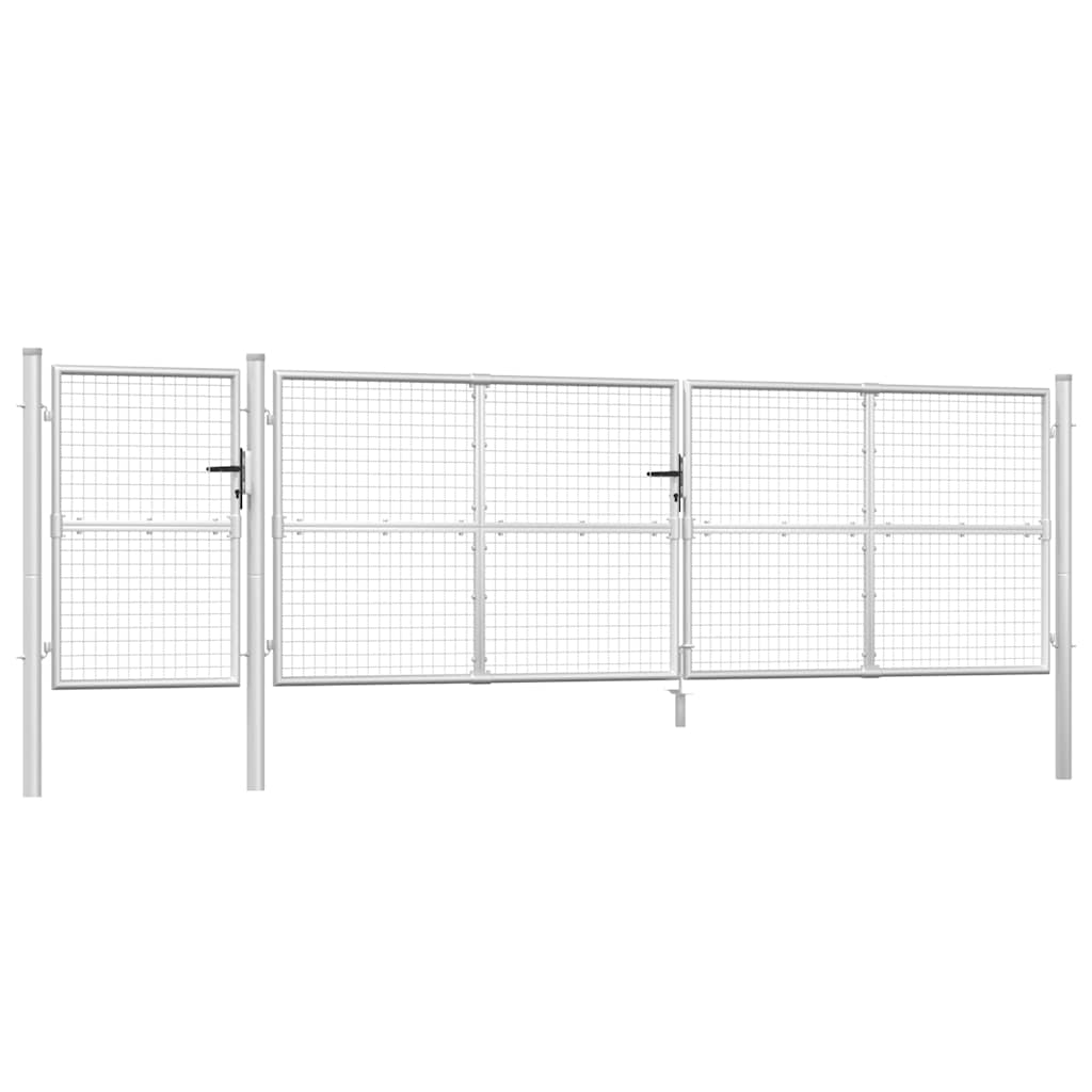 Cancello da Giardino in Rete Argento 500x125 cm in Acciaio Zincato | homemem39
