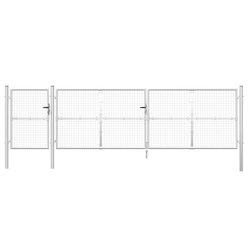 Cancello da Giardino in Rete Argento 500x125 cm in Acciaio Zincato | homemem39
