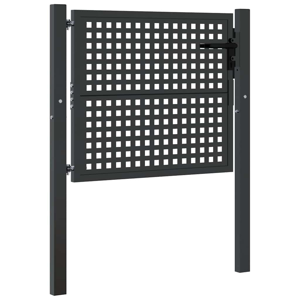 Cancello da Giardino Antracite 100x75 cm in Acciaio | homemem39