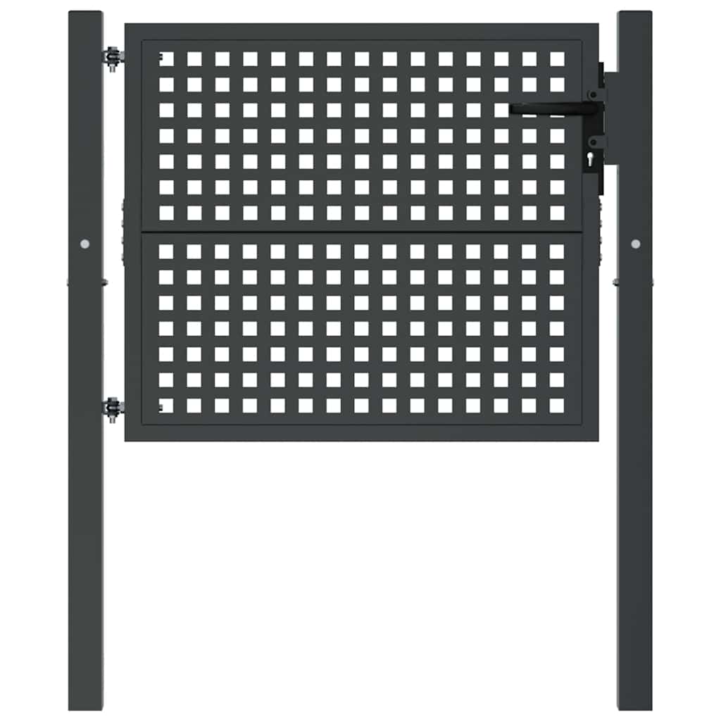 Cancello da Giardino Antracite 100x75 cm in Acciaio | homemem39