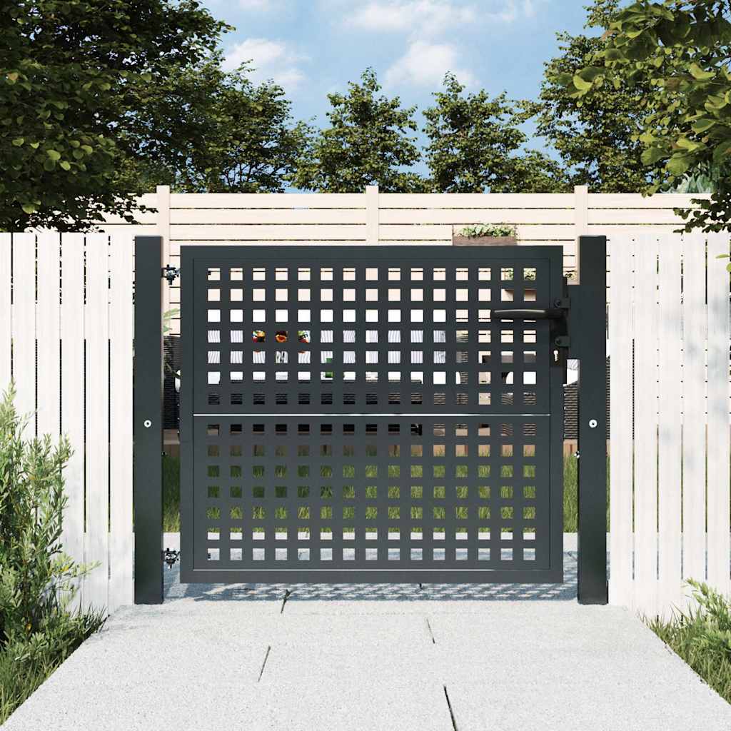 Cancello da Giardino Antracite 100x75 cm in Acciaio | homemem39