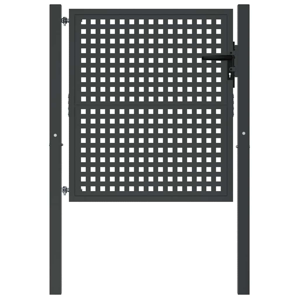 Cancello da Giardino Antracite 100x100 cm in Acciaio | homemem39