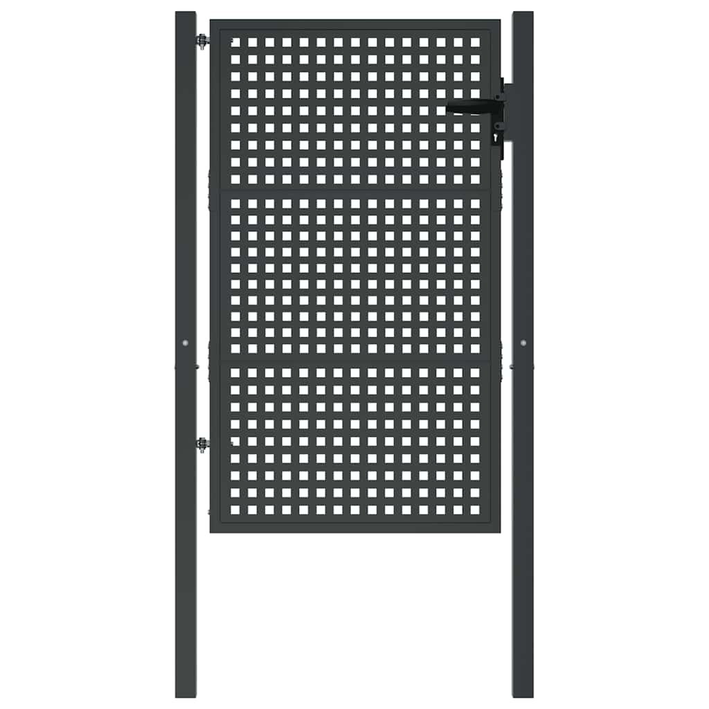 Cancello da Giardino Antracite 100x125 cm in Acciaio | homemem39