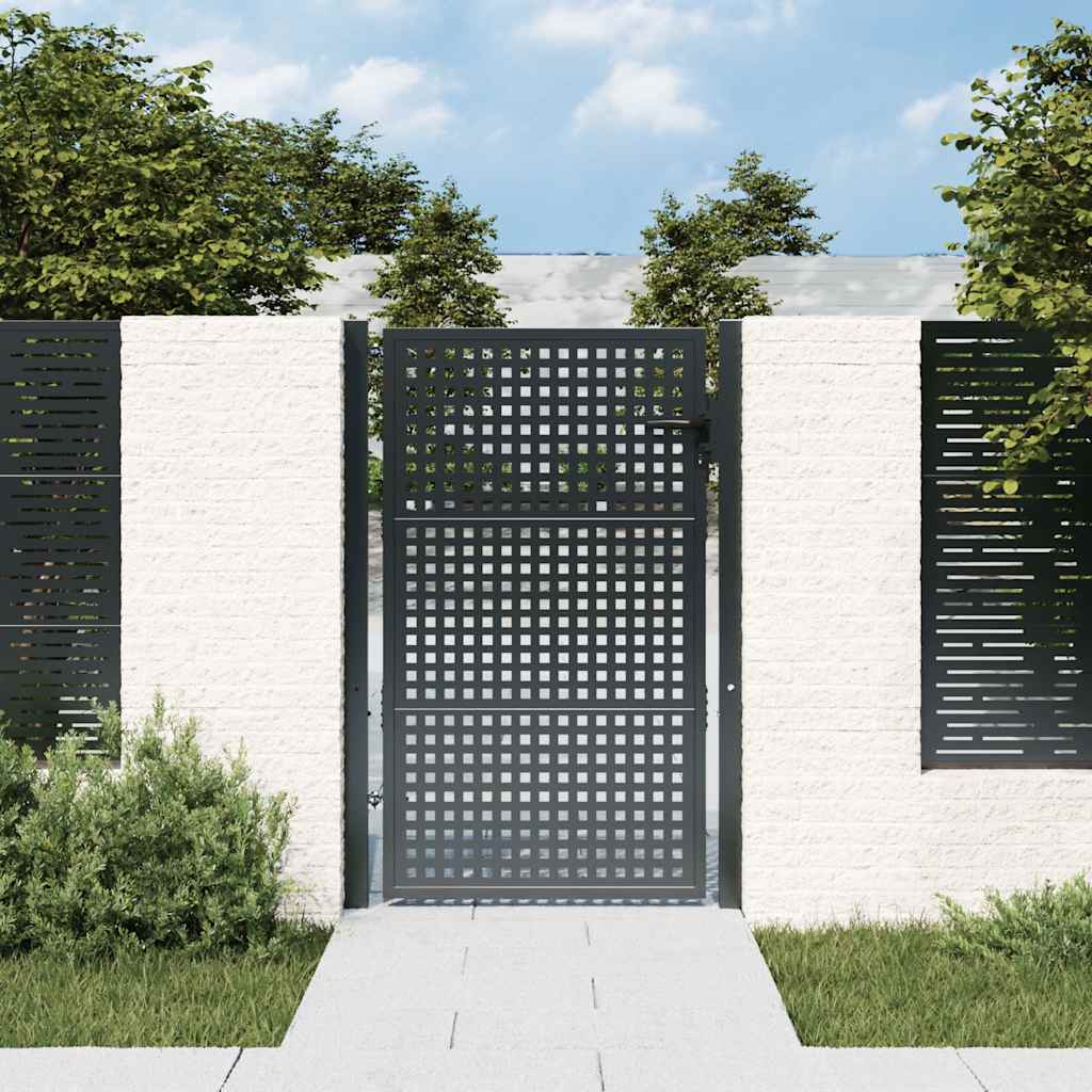 Cancello da Giardino Antracite 100x150 cm in Acciaio | homemem39