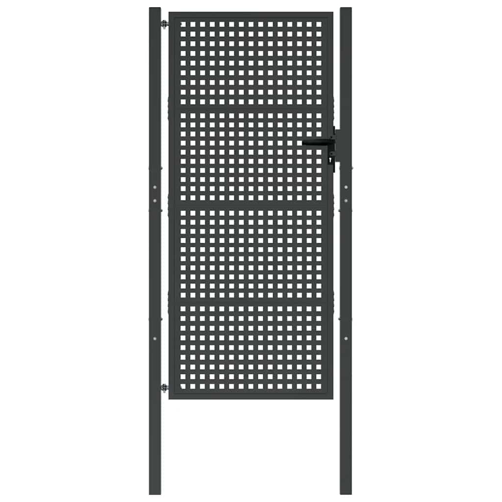 Cancello da Giardino Antracite 100x200 cm in Acciaio | homemem39