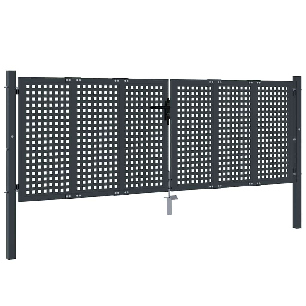 Cancello da Giardino Antracite 300x75 cm in Acciaio | homemem39