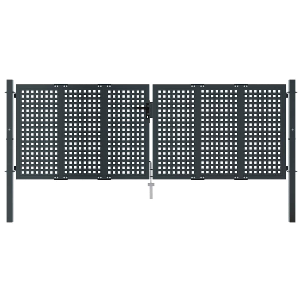 Cancello da Giardino Antracite 300x75 cm in Acciaio | homemem39