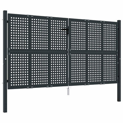 Cancello da Giardino Antracite 300x125 cm in Acciaio