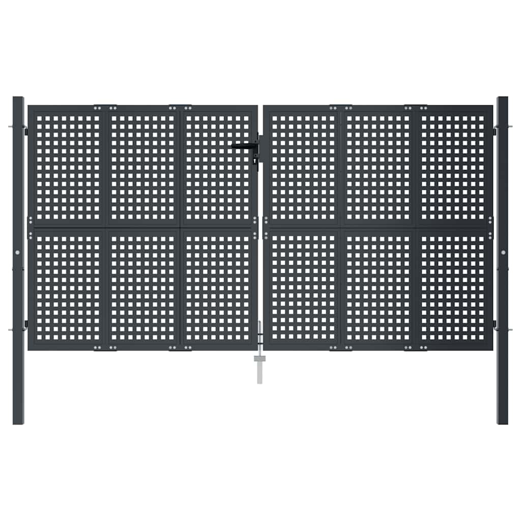 Cancello da Giardino Antracite 300x125 cm in Acciaio | homemem39