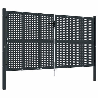 Cancello da Giardino Antracite 300x150 cm in Acciaio | homemem39