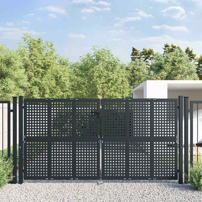 Cancello da Giardino Antracite 300x150 cm in Acciaio
