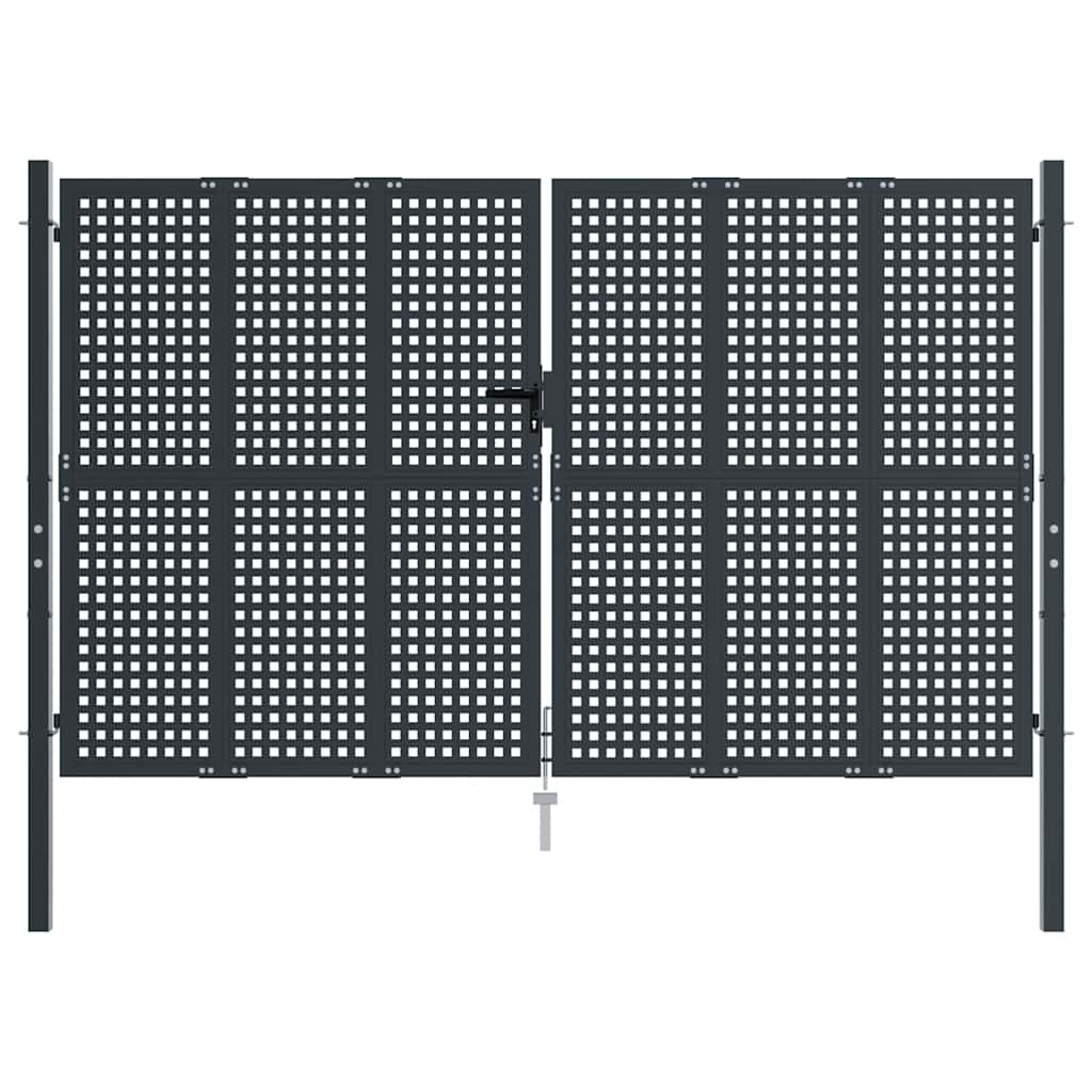 Cancello da Giardino Antracite 300x200 cm in Acciaio | homemem39