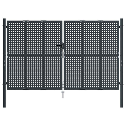 Cancello da Giardino Antracite 300x200 cm in Acciaio | homemem39